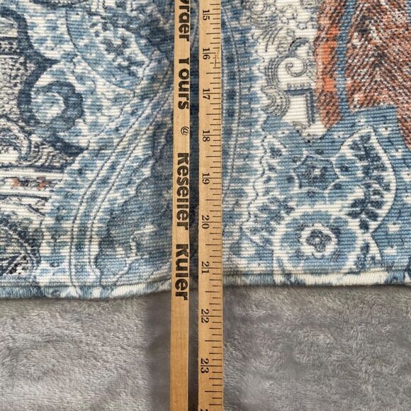 Chico's Pullover Womens 2 Blue Orange Paisley Print Side Button Sweater Knit - Picture 10 of 16